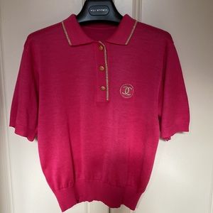 CHANEL SHORT SLEEVES SWEATER/ TOP .